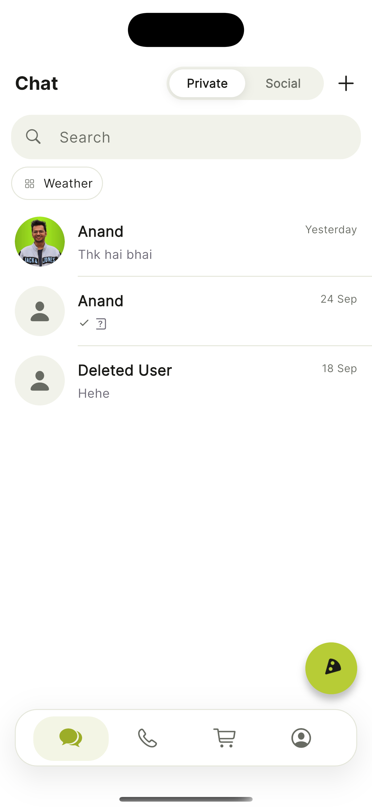 PieChat inbox